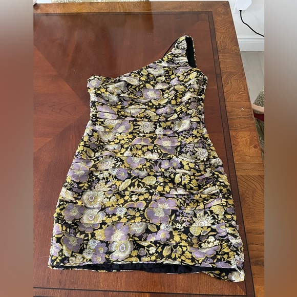 Zara Floral One Shoulder Dress Size S - Picture 10 of 15
